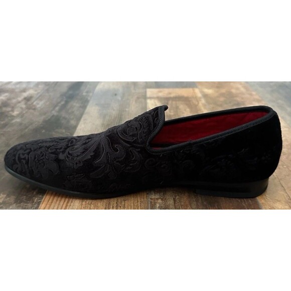 La Milano Broderick Black Velvet Slip On Men’s Dress Loafers Size 11.5 main image 7